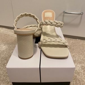 Dolce Vita Nairi Ivory Stella leather braided sandals